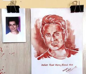 Blood Paintin, Sonu Sood's Painting