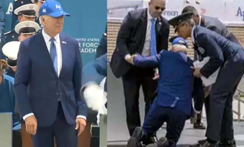 Latest Hindi News, America, US Air Force Academy, American President Joe Biden, White House, Graduation Ceremony, Trump, Accident, US President Joe Biden Fall on Stage